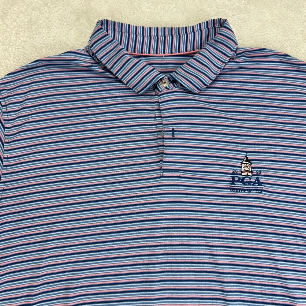 Southern Hills Peter Millar Polo Shirt Men XL Striped Golf PGA Championship 2022